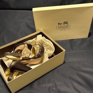 Coach Tan and Brown Women's Mules